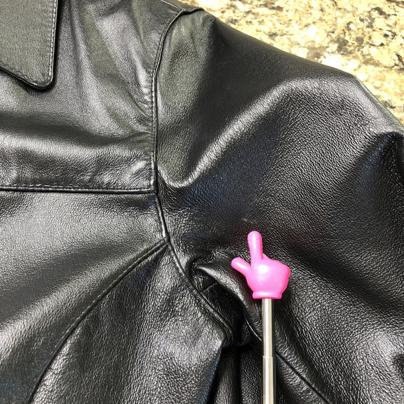 Size 8 Jessica Women’s Leather Jacket Button Up Mid Length Black Classic CN - Picture 14 of 16